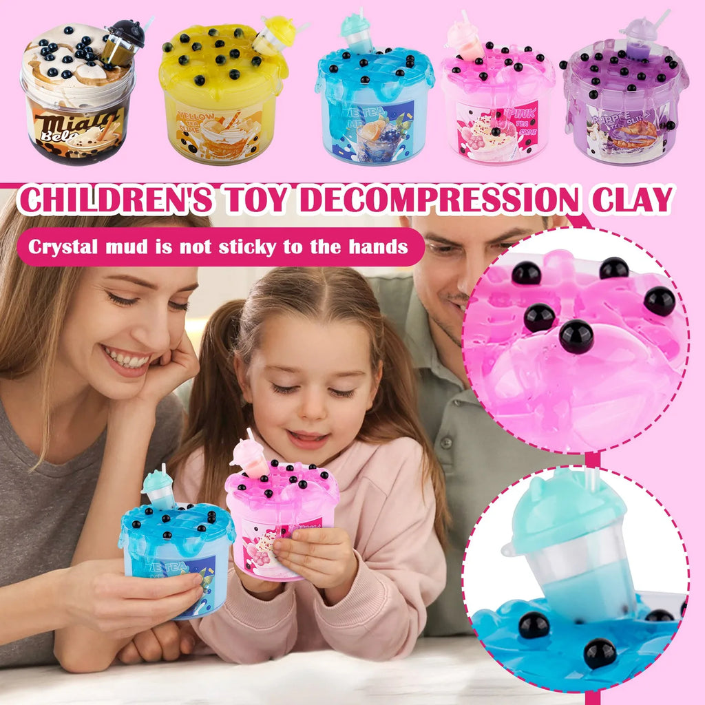 DIY Bubble Milk Tea Slime, Soft and Non-Sticky Slime, for Prize, Party Favors, Birthday Gifts for Adults Kids Teenage Kids