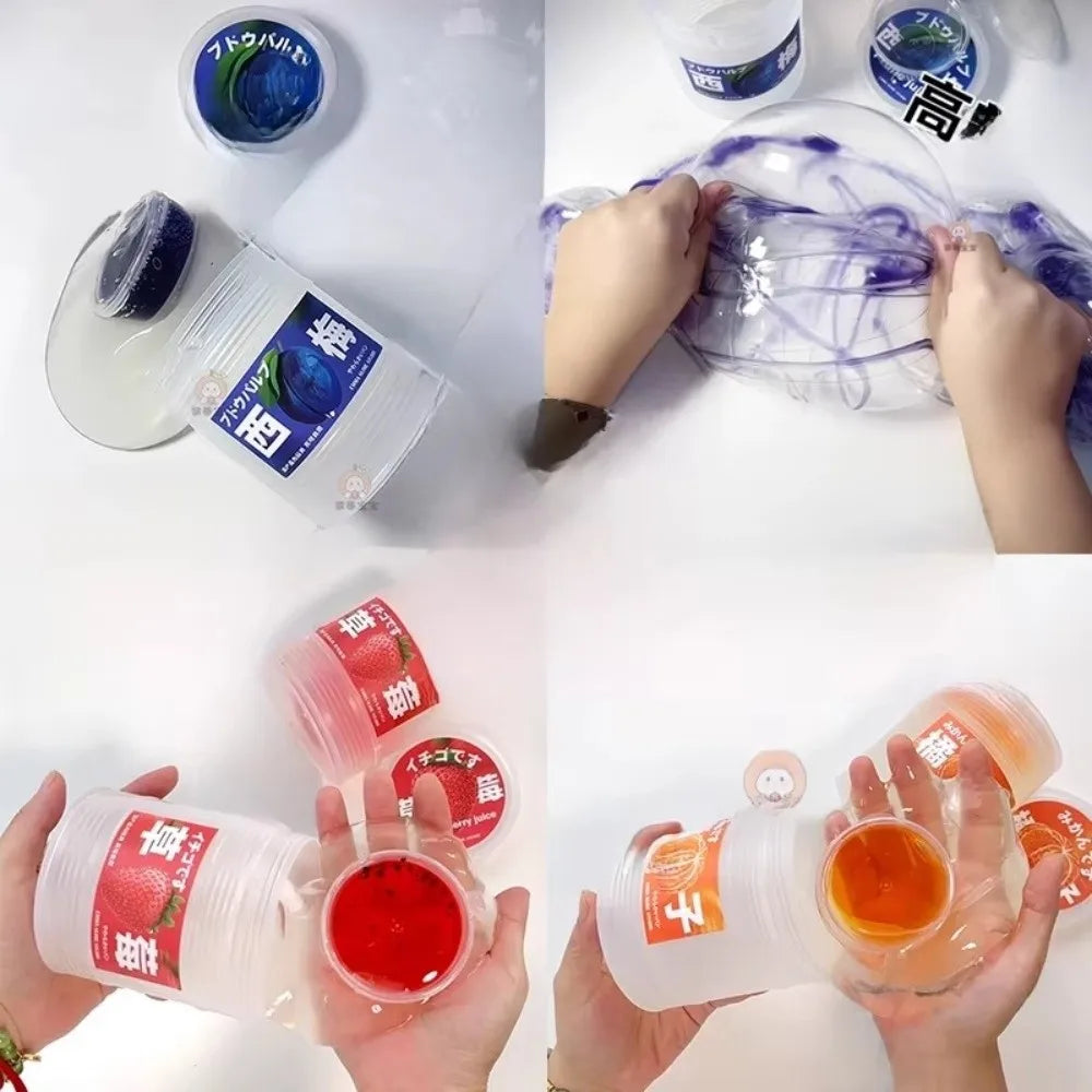 300ML High Aesthetic Value Simulate Juice Squeezing Bubble Gel Non-Stick Transparent Fake Water Stress Relief Non Toxic Slime