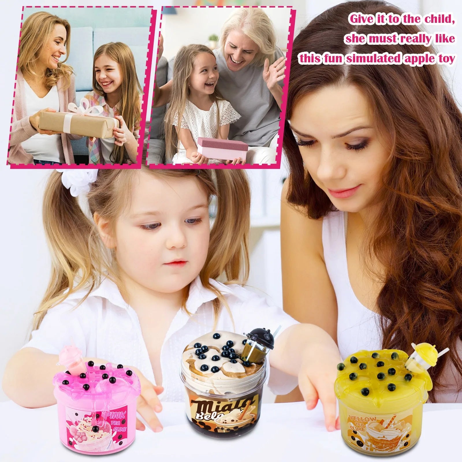 DIY Bubble Milk Tea Slime, Soft and Non-Sticky Slime, for Prize, Party Favors, Birthday Gifts for Adults Kids Teenage Kids