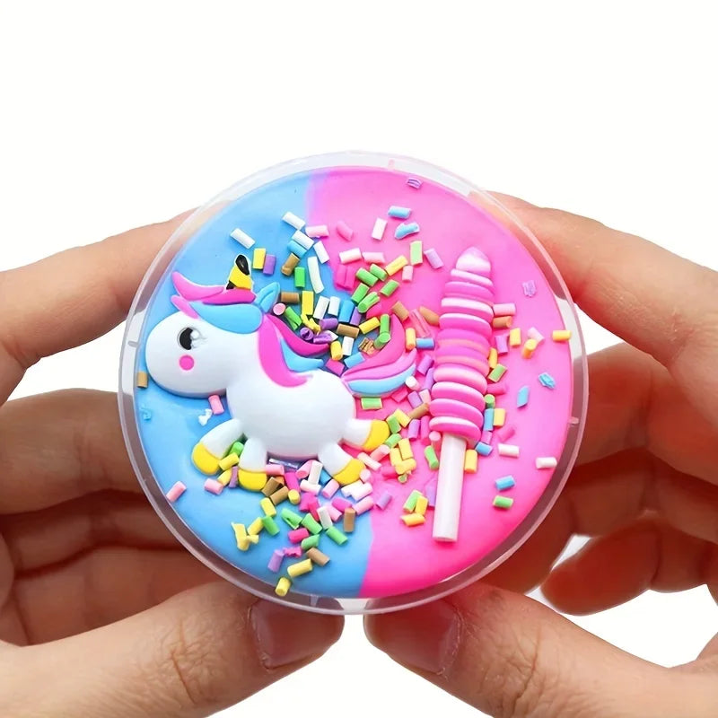 70ML Bubble Gum Cotton Mud Colored Candy Mud Colored Unicorn Slime Lightweight Air Plasticized Clay Children's Stress Relief Toy
